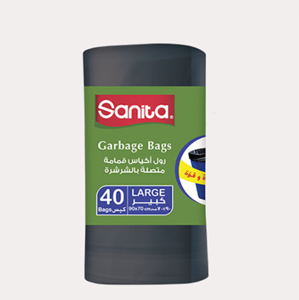 Sanita Garbage Bags Large Black 40 bags