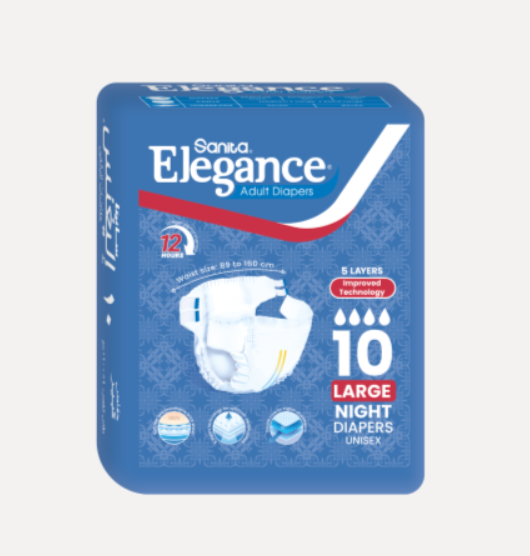 Sanita Elegance Adult Diapers Large Night 10 Diapers
