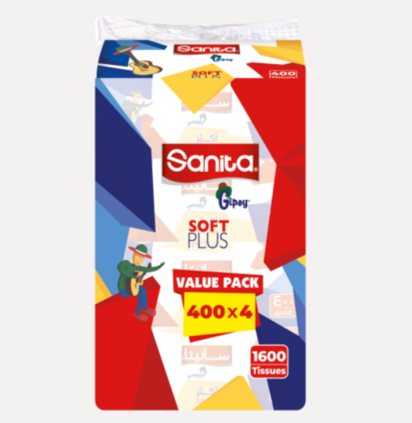Sanita Gipsy 400 sheet Soft Facial Tissues Set of 3