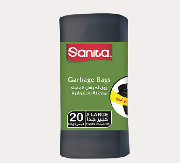 Sanita Garbage Bags Large Black 20 bags